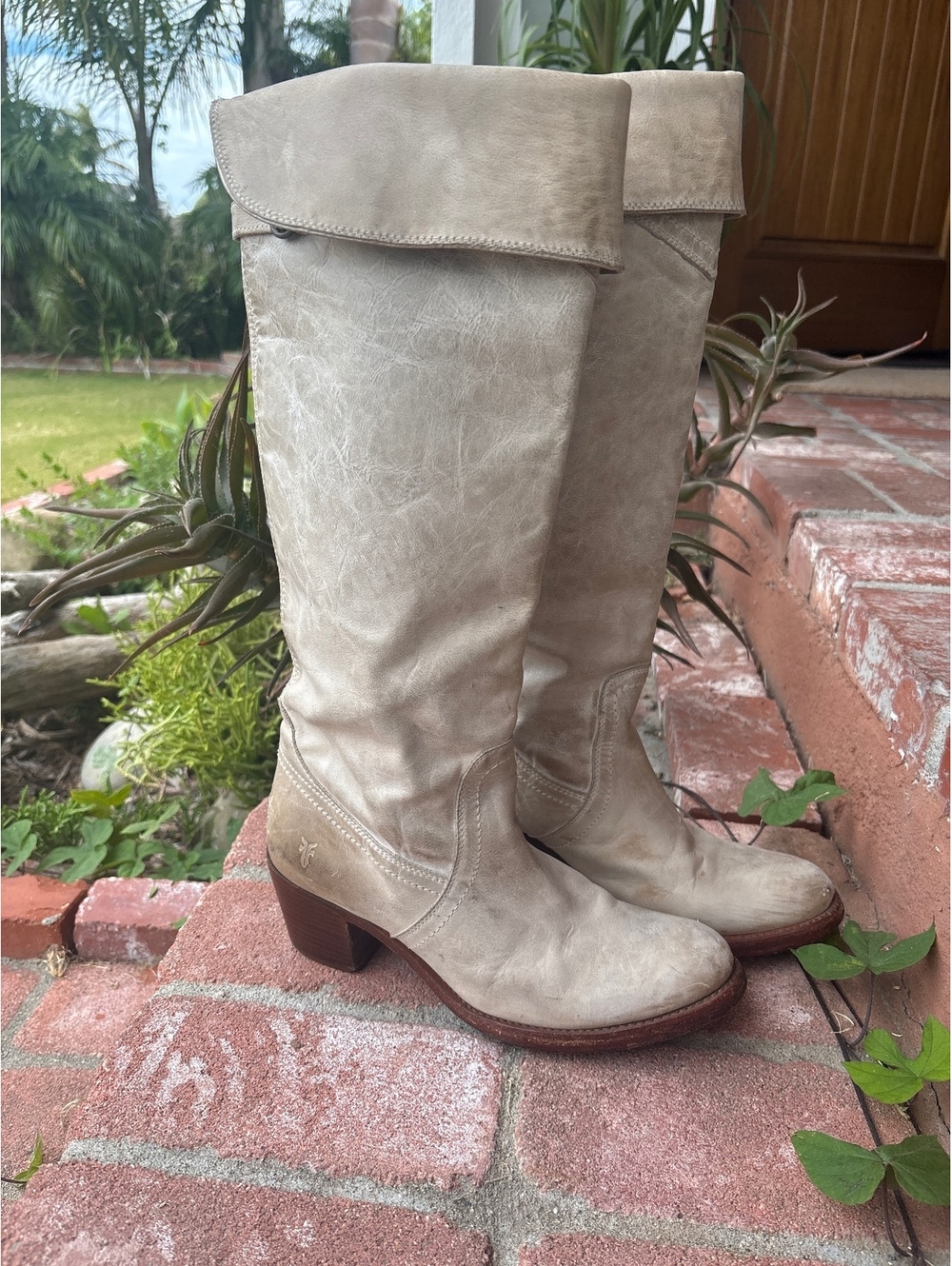 Frye Women's Tan Leather Mid-Calf Boots Size 8
